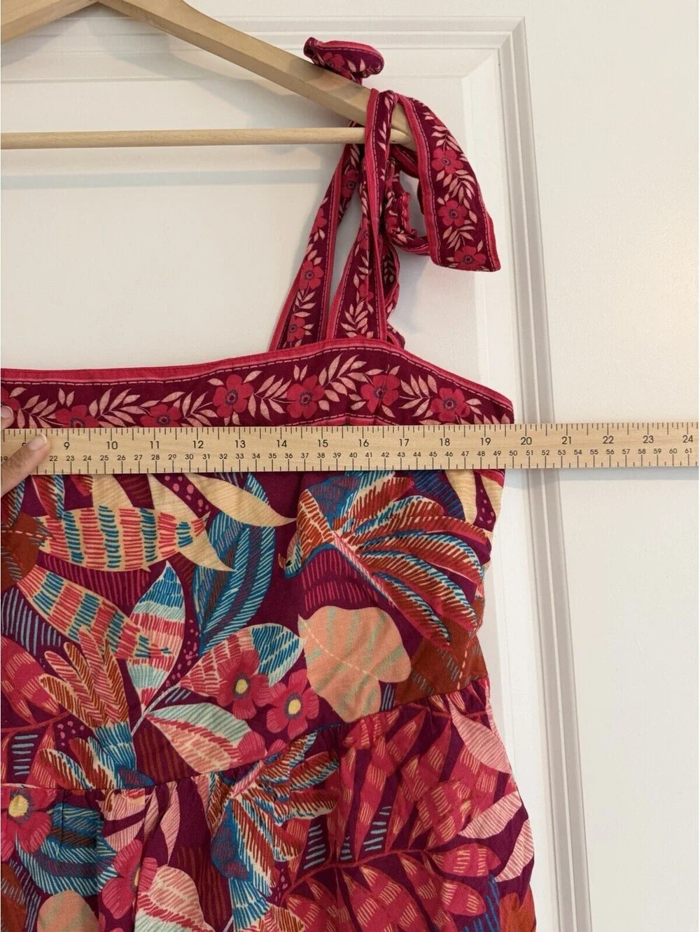 Tropical Pink Floral Birds Tie-Strap Babydoll Cami Top Plus Size XL City Chic